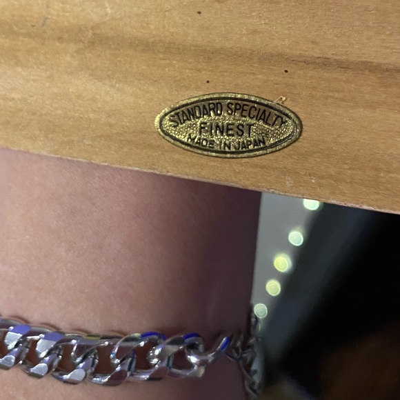 Cute Red Vintage Wooden Exit Sign on a gold chain hanger - Picture 3 of 4